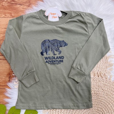 Conj. Blusa Manga Longa  WildLand e Calça de Moletom - Verde e Preto